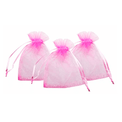 Bolsa de organza rosada 6pcs
