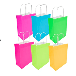 Bolsa de papel fluor color aleatorio