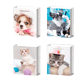 Bolsa de regalo estampado de perro y gato Diseño Aleatorio