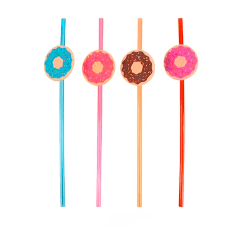 Bombillas plasticas de donas 4pcs 