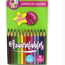 Caja 12 lápices de colores triangulares ACUARELA