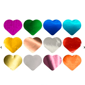 Challa metalica corazón multicolor 30g