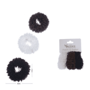 coletas gruesas peluche unicolor 3pcs