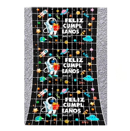Cortina de astronauta feliz cumpleaños