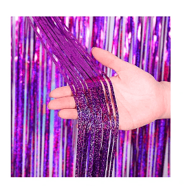 Cortinas metalicas morado holográfico