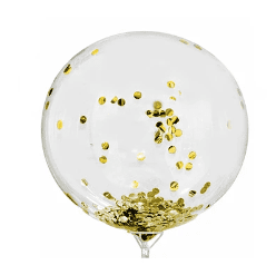Globo burbuja confeti color dorado 45cm