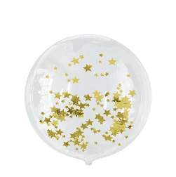 Globo burbuja confeti color dorado 45cm
