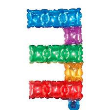 Globo metálico número 3 cuadros de colores 16