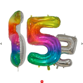 Globo metálico número 5 multicolor 16 pulgadas