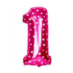 Globo número 1 rosa 16 pulgadas