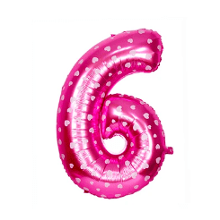 Globo número 6 rosa 16 pulgadas