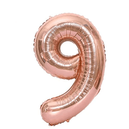 Globo número 9 oro rosa 16 pulgadas
