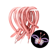 Globos largos cromados color oro rosa 20pcs