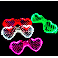 Lentes de corazon con luz led color aleatorio