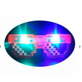 Lentes Pixelados led 1un color aleatorio