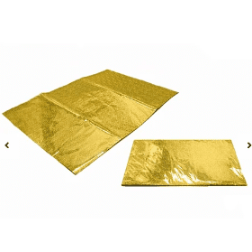 Mantel holográfico dorado