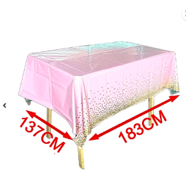 Mantel rosa con puntos