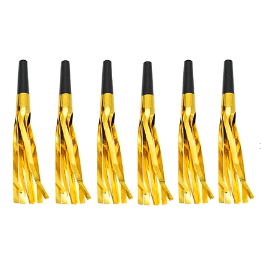 Matasuegra cotillón dorado 6pcs