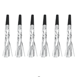 Matasuegra cotillón plateada 6pcs