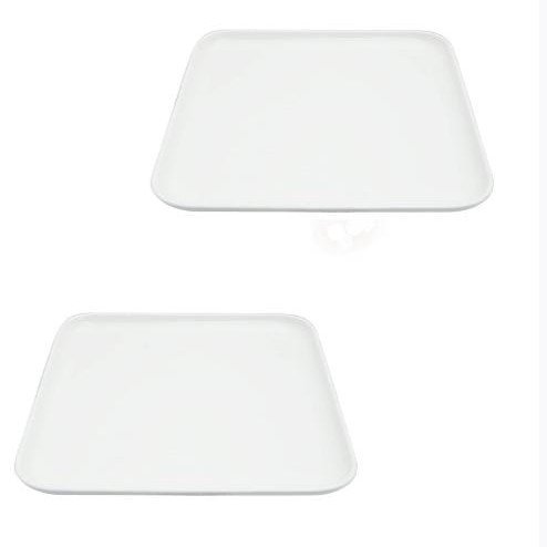 Plato Cuadrado servilleta blanco