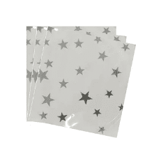 Servilletas de papel estrellas plateadas 16pcs