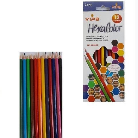 Set 12 lápiz de colores HEXACOLOR