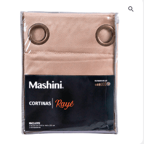 Set Cortinas Argolla 2 paños Raye Beige