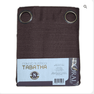  SET DE CORTINAS 8 PZS COMBO RUSTICO TABATHA – CAFE