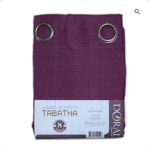 SET DE CORTINAS 8 PZS COMBO RUSTICO TABATHA – LILA