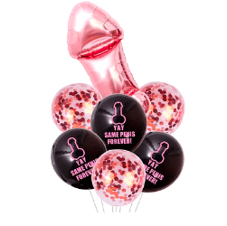 Set globos metálico color oro rosa despedida de soltera 7pcs