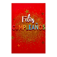 Tarjeta Feliz Cumpleaños Roja