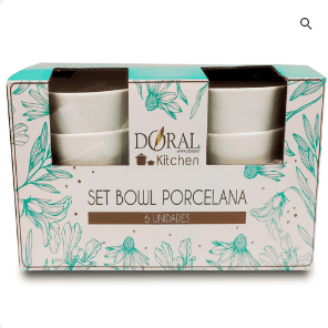 Vajilla Set 6 Bowls PorcelanaVajilla Set 6 Bowls Porcelana