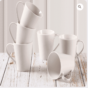 Vajilla Set 6 Mugs Porcelana