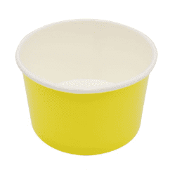 Vaso de cartón para postre amarillo 6pcs