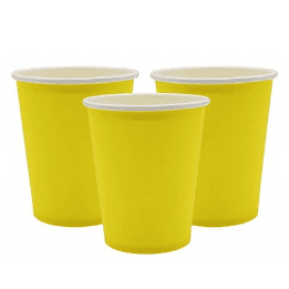 Vasos de carton amarillo