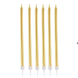 Velas color dorado 6pcs